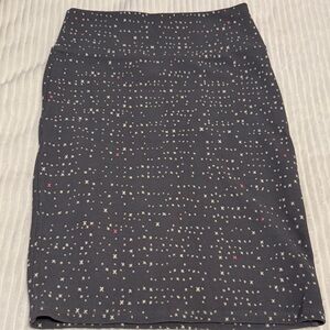 Elegant Gray Starry Patterned Women's Skirt